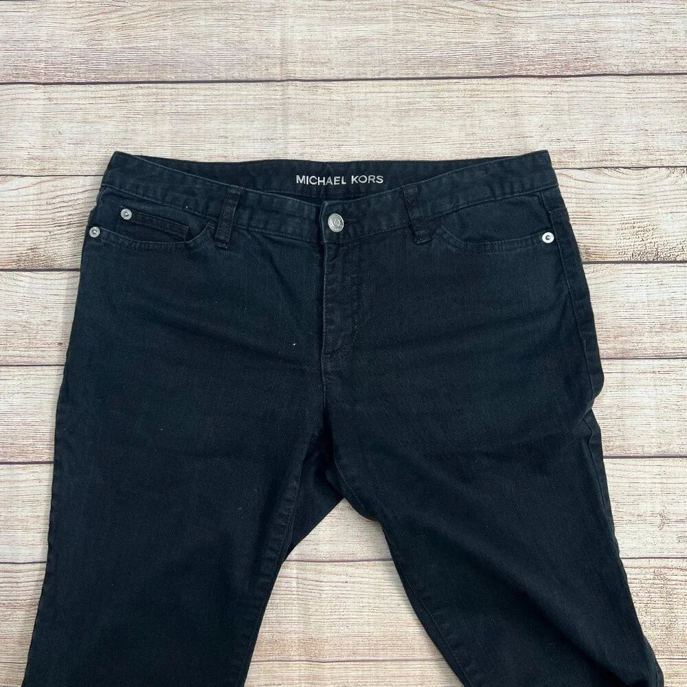 Michael Kors‎ Skinny Jeans Womens 6 Black Zipper Back Pocket Stretch Denim Pants